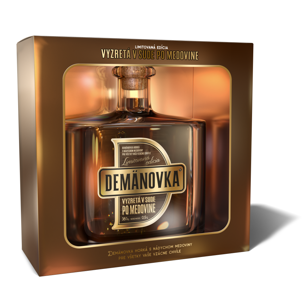 Demänovka Vyzretá v sude 38% 500 ml darčekové balenie