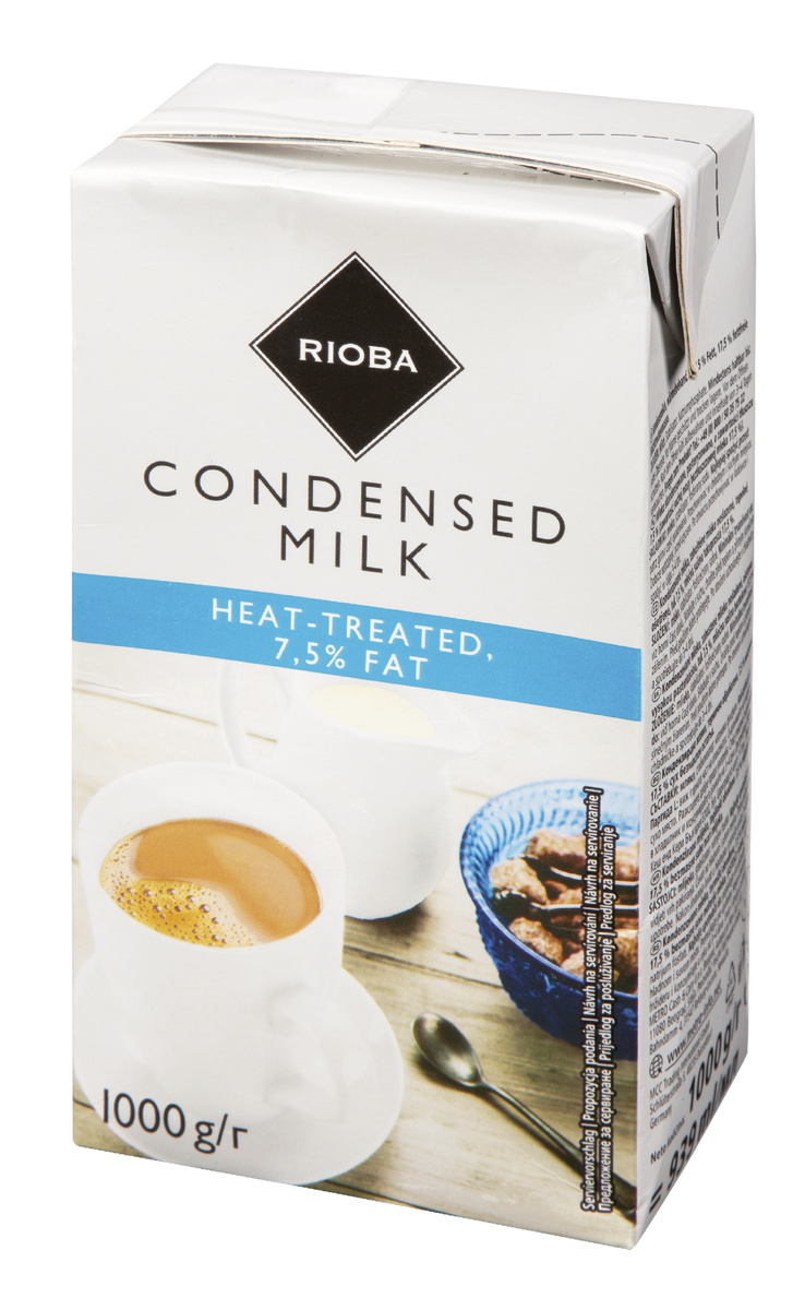 RIOBA Mlieko kondenzované UHT 7,5 % 1 kg