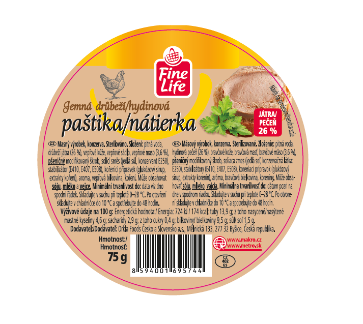 Fine Life Jemná hydinová nátierka 28 x 75 g