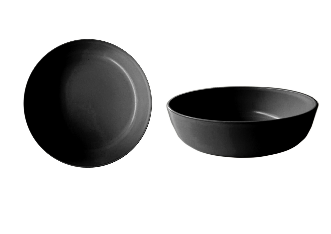 METRO PROFESSIONAL Naggado Tanier hlboký 18,5 cm kamenina čierny 6 ks