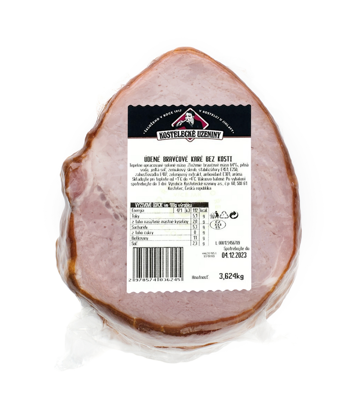 KOSTELECKÉ UZENINY Kladenské karé chlad. váž. cca 3,5 kg