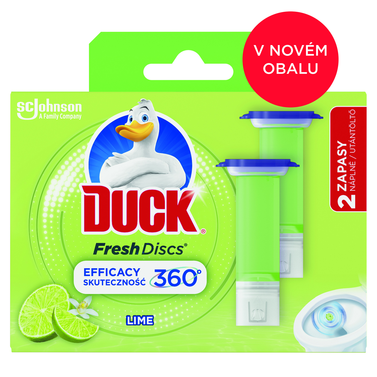 Duck Fresh Discs čistič WC náhradná náplň limetka 2x 36 ml