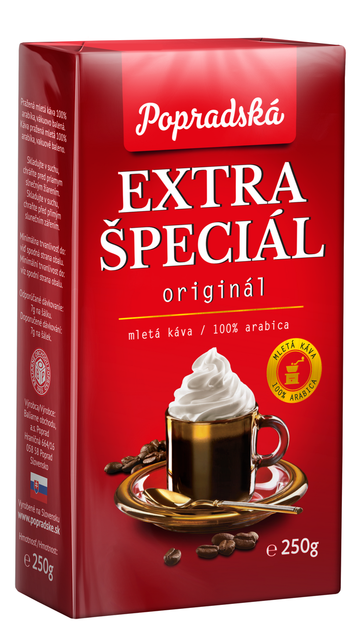 Popradská Extra Špeciál káva mletá 12 x 250 g