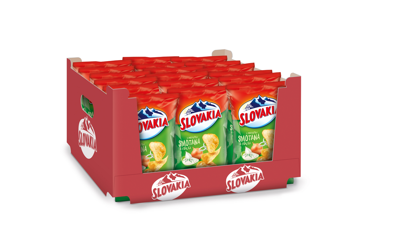 Slovakia Chips smotana a cibuľa 18 x 60 g
