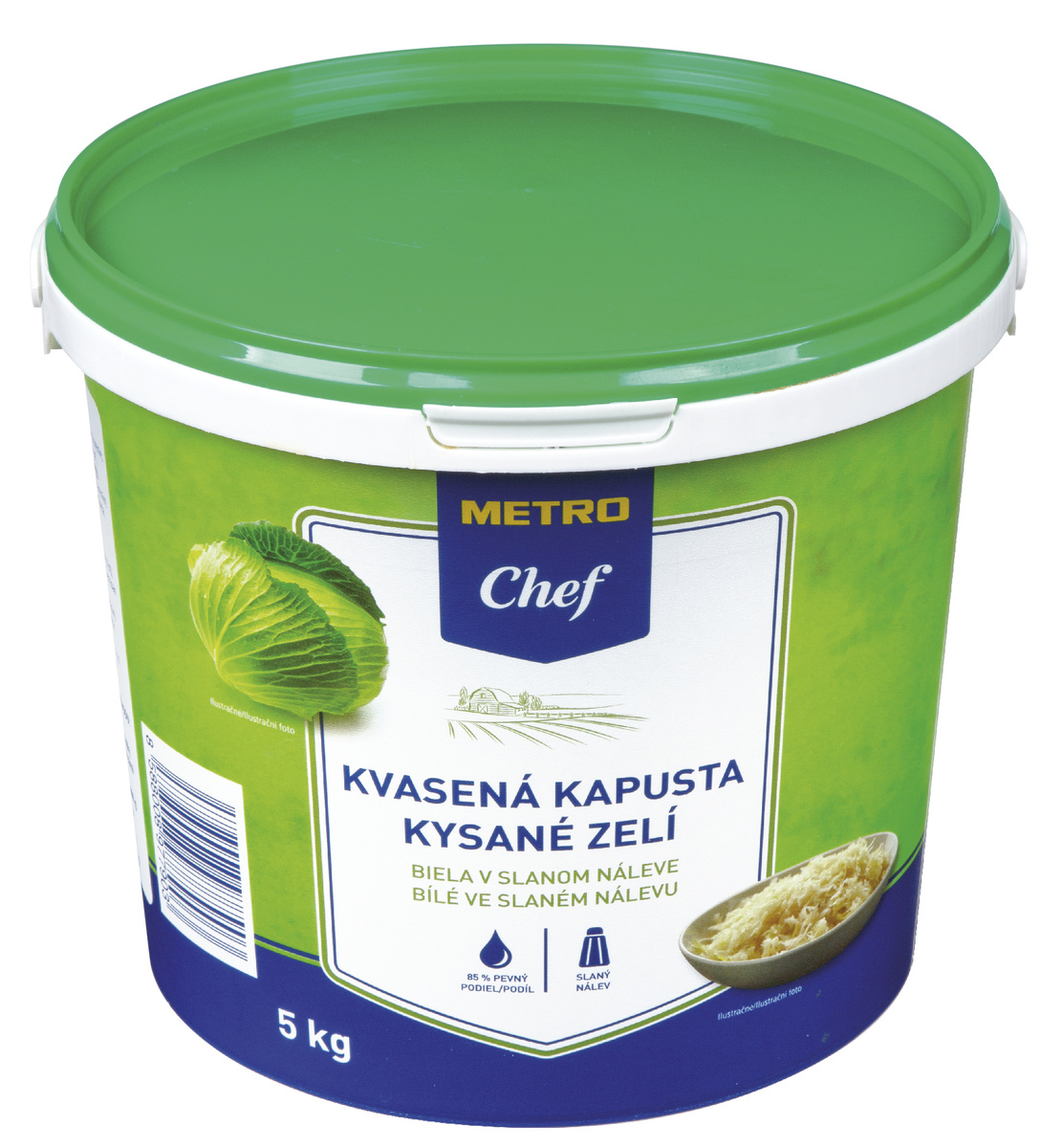 METRO Chef Kapusta kyslá biela 85% chlad. 5 kg vedro