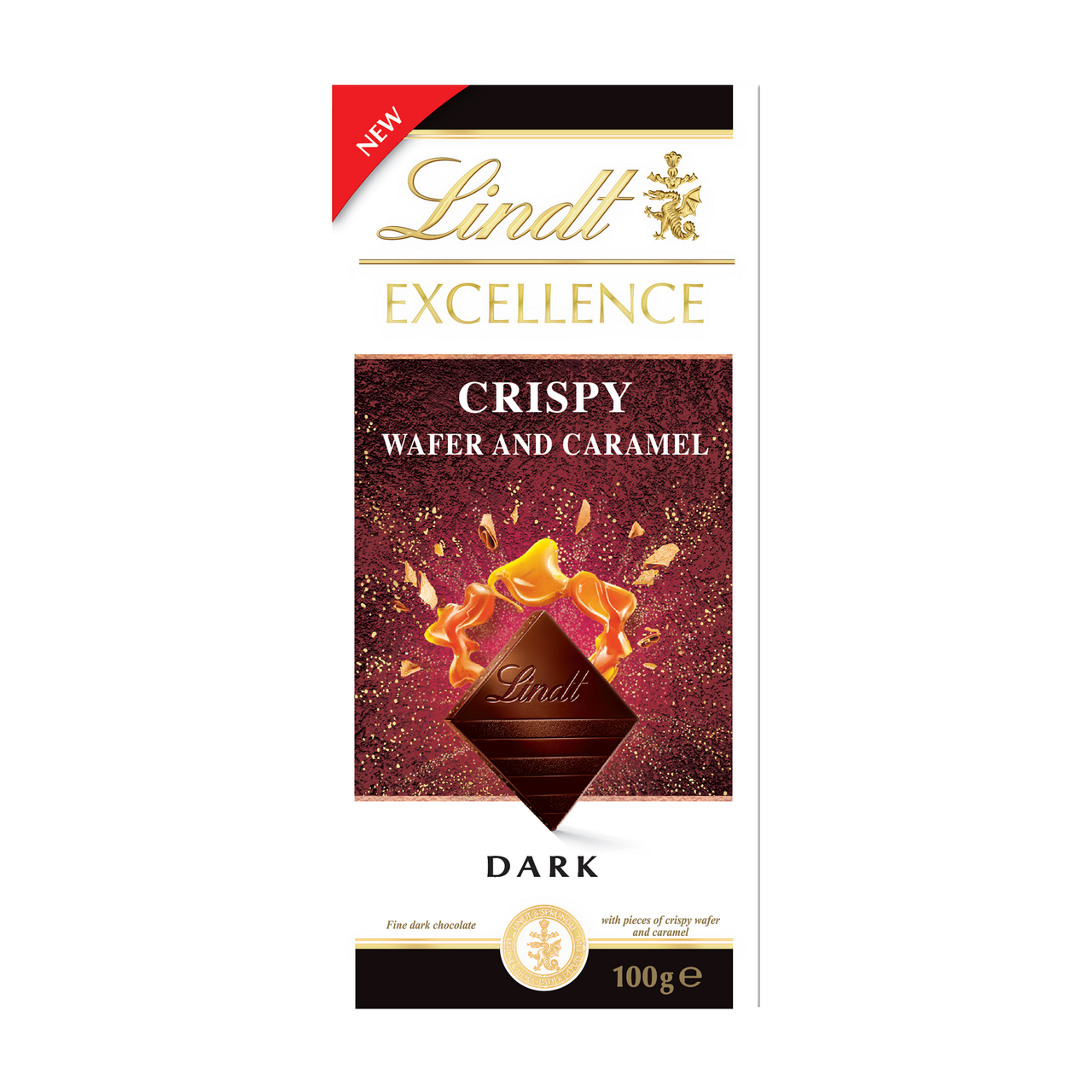 Lindt Excellence Crispy wafer & caramel čokoláda 100 g