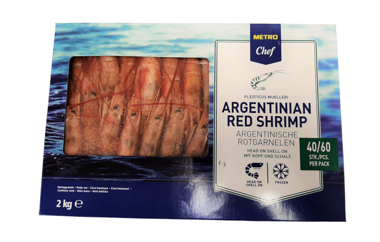 METRO Chef Krevety argentinské s hlavou nelúpané 20/30 mraz. 2 kg
