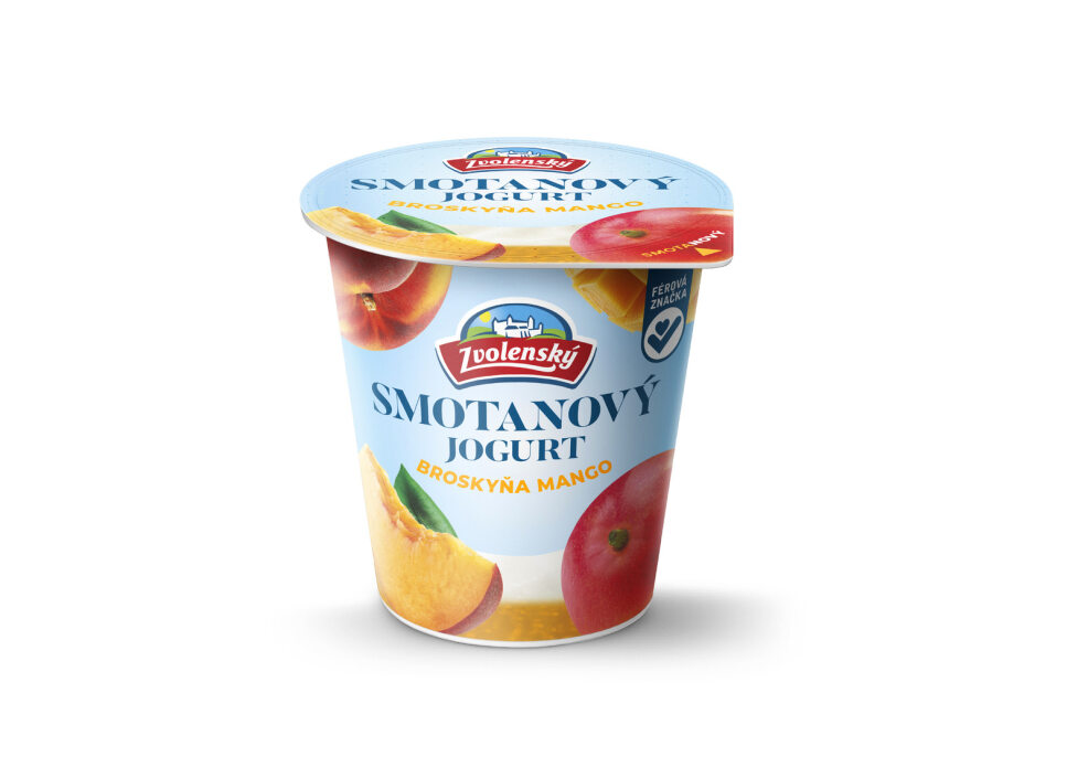 Zvolenský Smotanový jogurt broskyňa mango chlad. 20 x 145 g