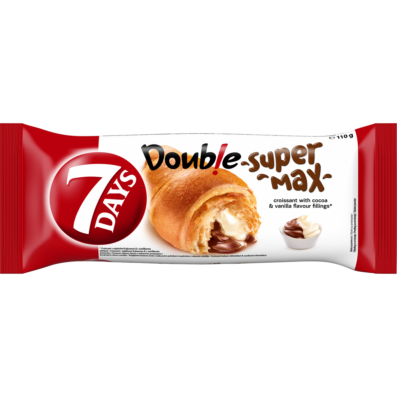 7 DAYS Double Super Max Croissant kakao & vanilka 110 g