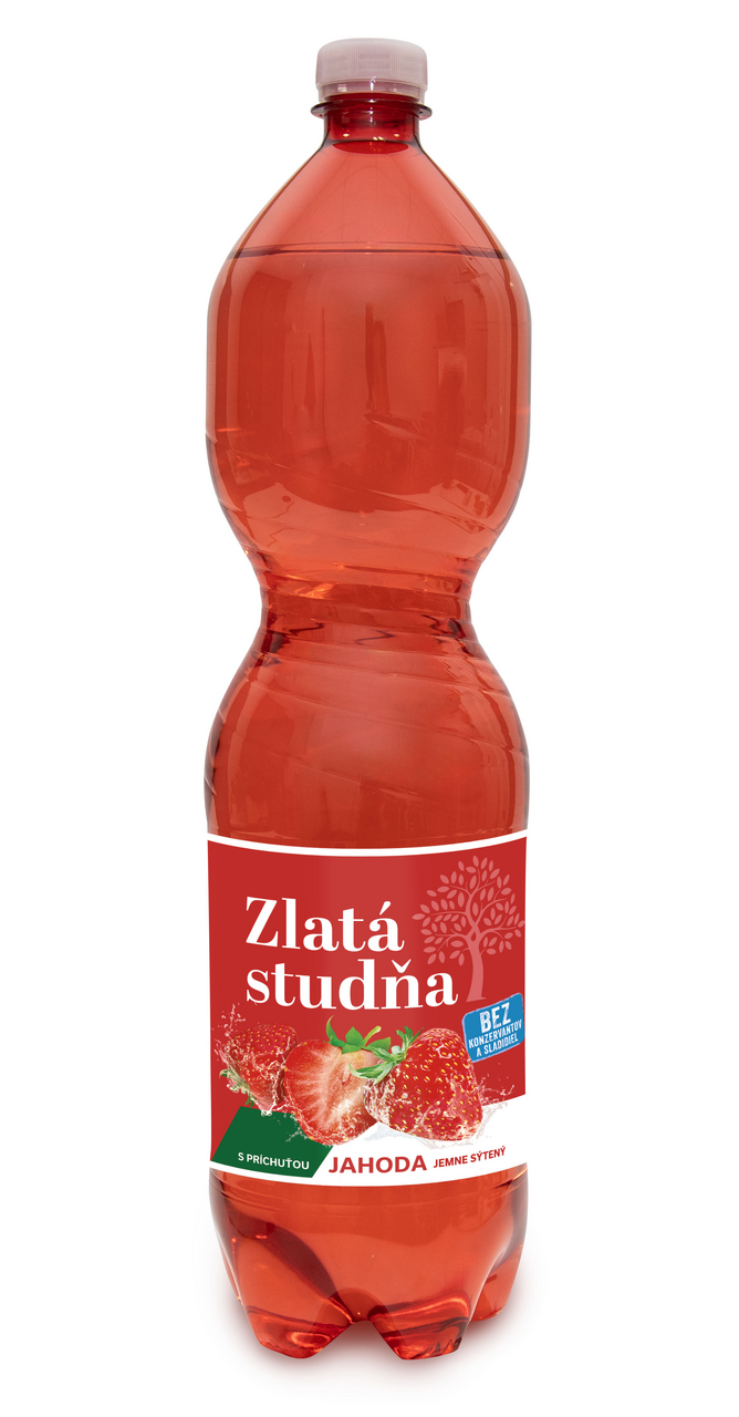 ZLATÁ STUDŇA pramenitá voda číra s príchuťou jahoda 6 x 1,5 l vratná PET fľaša