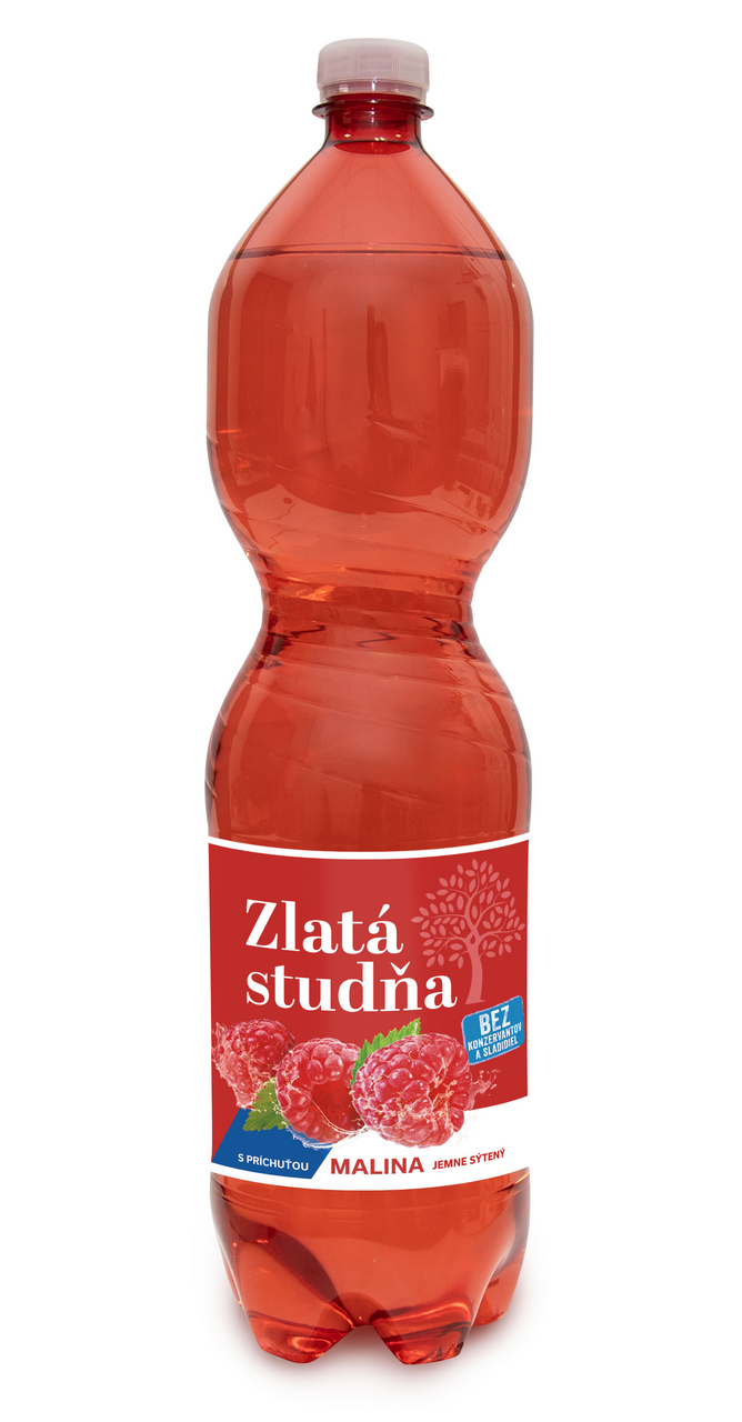 ZLATÁ STUDŇA pramenitá voda číra s príchuťou malina 6 x 1,5 l vratná PET fľaša