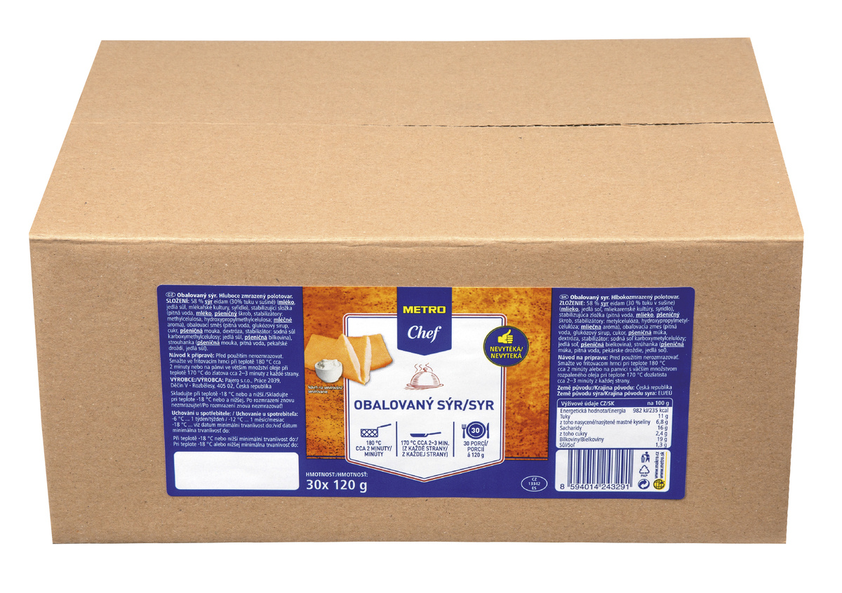 METRO Chef Obaľovaný syr mraz. 30 x 120 g