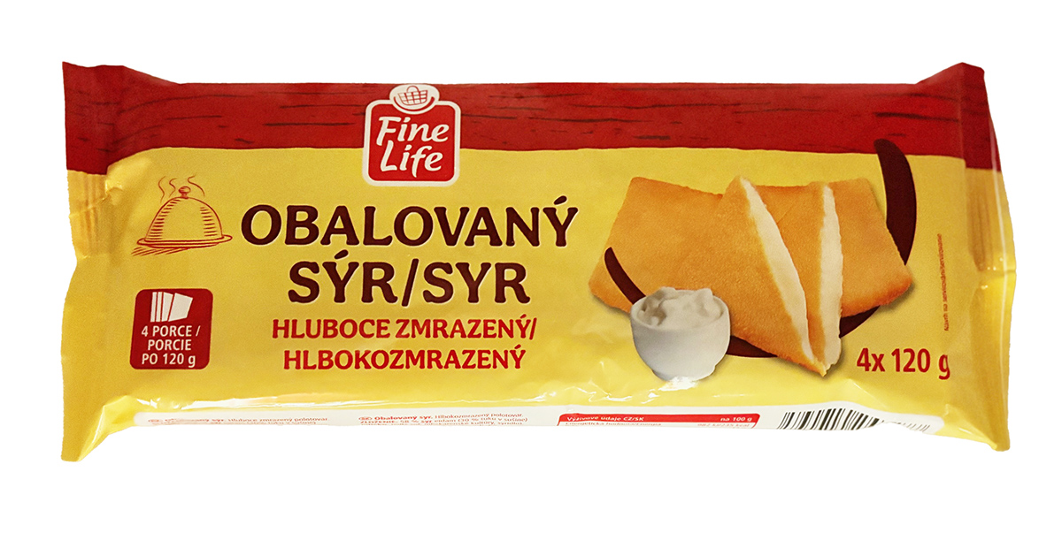 Fine Life Obaľovaný syr (4 x 120 g) mraz. 480 g