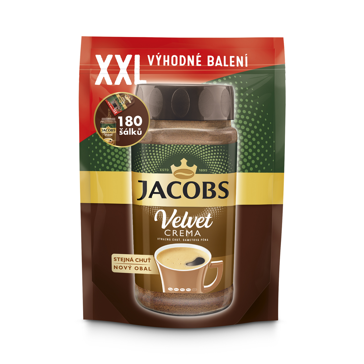 JACOBS Velvet Crema XXL káva instantná vrecúško 300 g