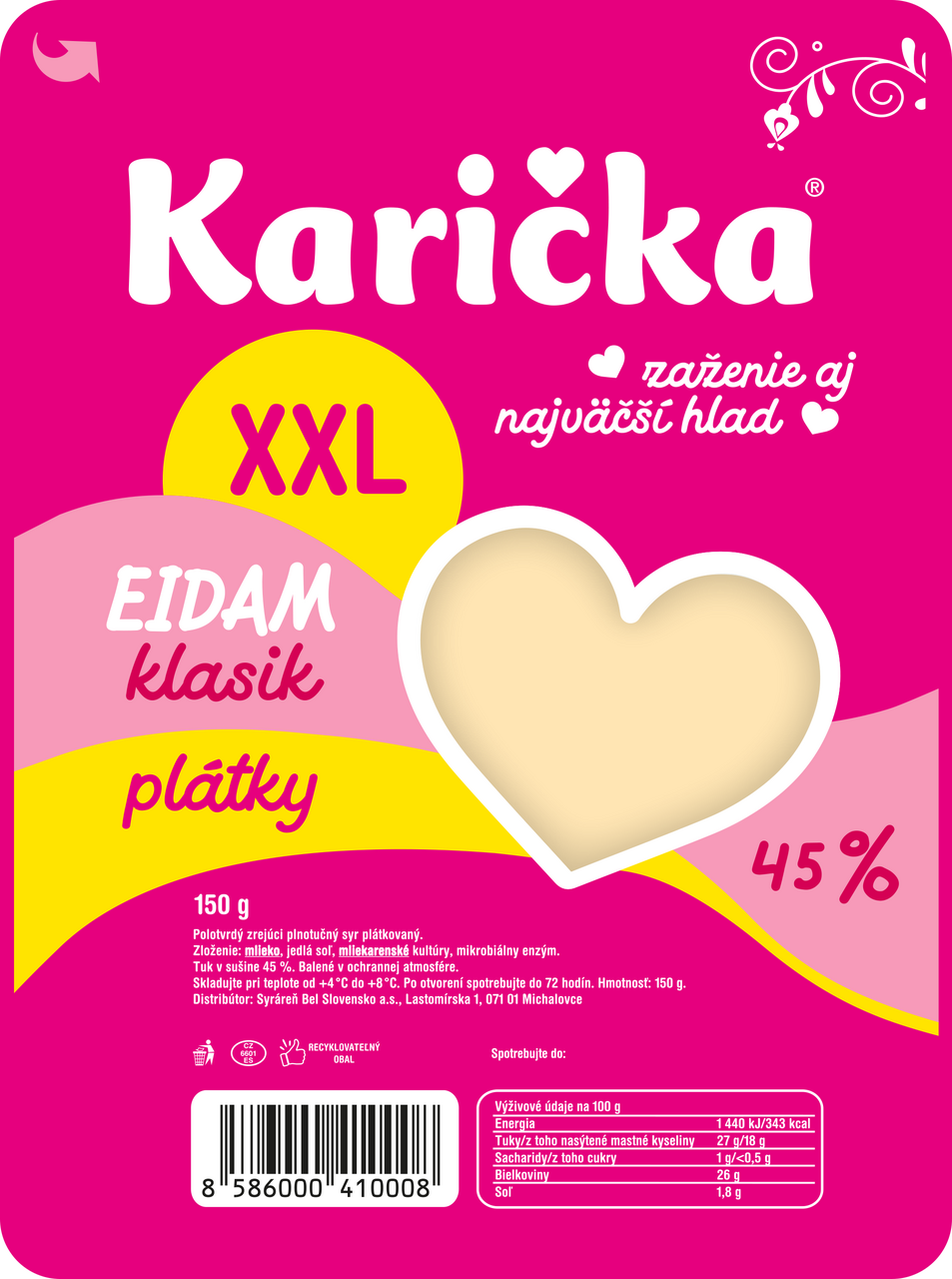 Karička Eidam Klasik XXL plátky chlad. 150 g
