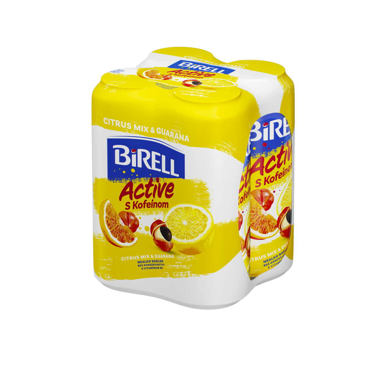 BIRELL Active s kofeínom citrus mi x 24 x 500 ml vratná plechovka