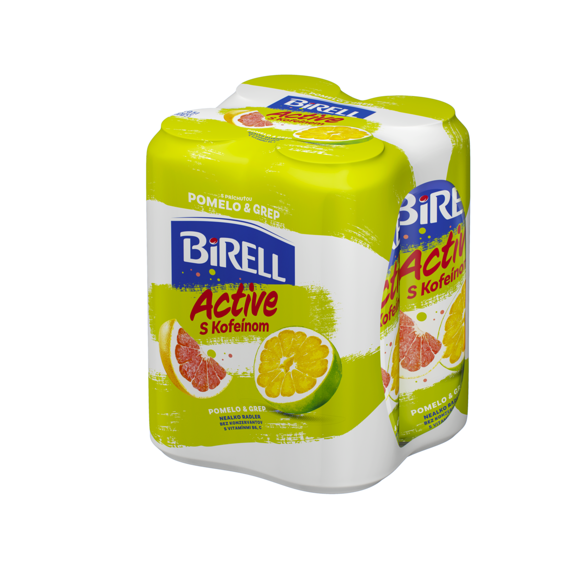 BIRELL Active s kofeínom pomelo 24 x 500 ml vratná plechovka