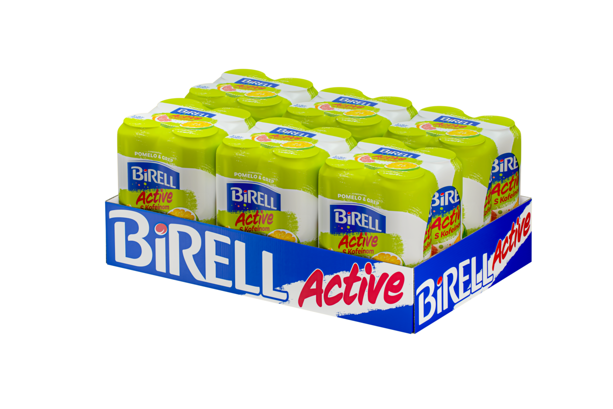 BIRELL Active s kofeínom pomelo 24 x 500 ml vratná plechovka