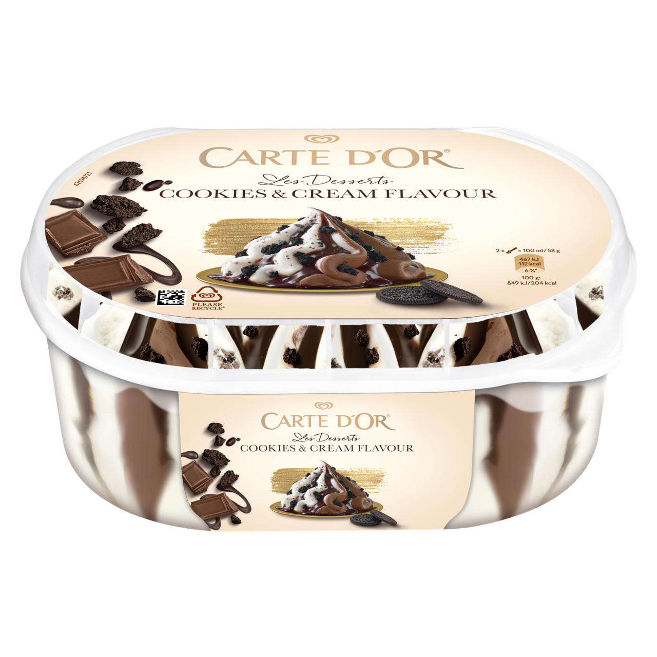 CARTE D'OR Cookies & Cream Flavour zmrzlina mraz. 825 ml