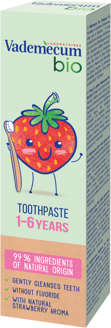 Vademecum Bio zubná pasta strawberry 1-6 rokov 50 ml