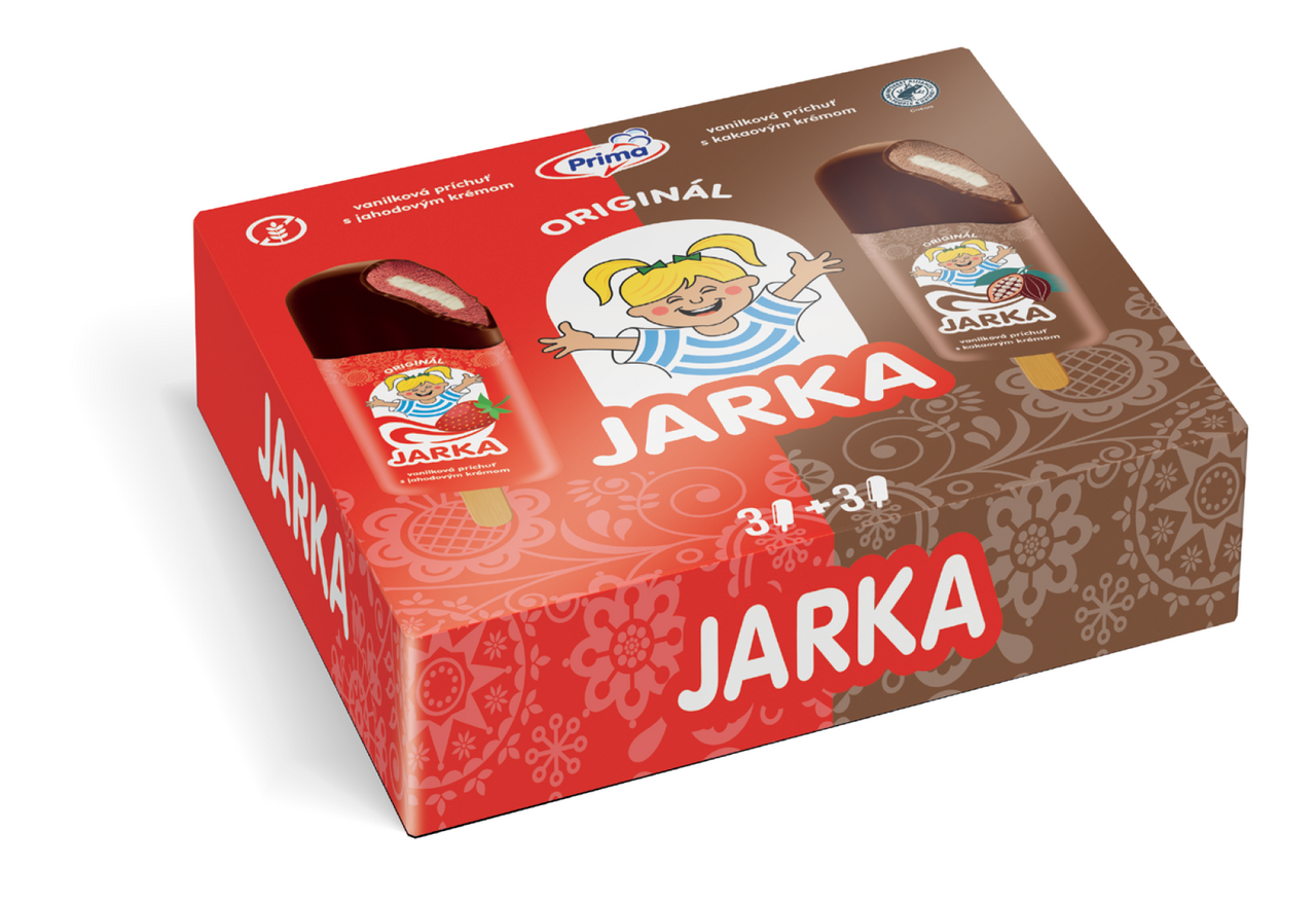Prima JARKA Nanuk vanilkový s kakaovým / jahodovým krémom mraz. 6x 45 ml