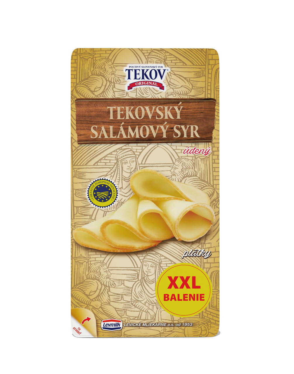 TEKOV Tekovský salámový syr údený plátky chlad. 500 g
