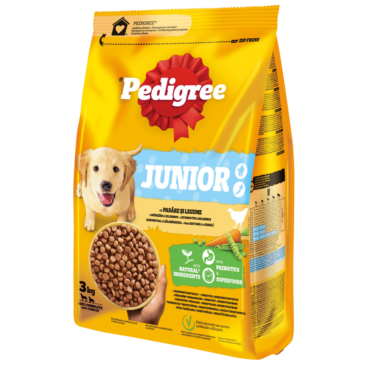 Pedigree Junior Granuly s hydinovým mäsom a zeleninou 3 kg