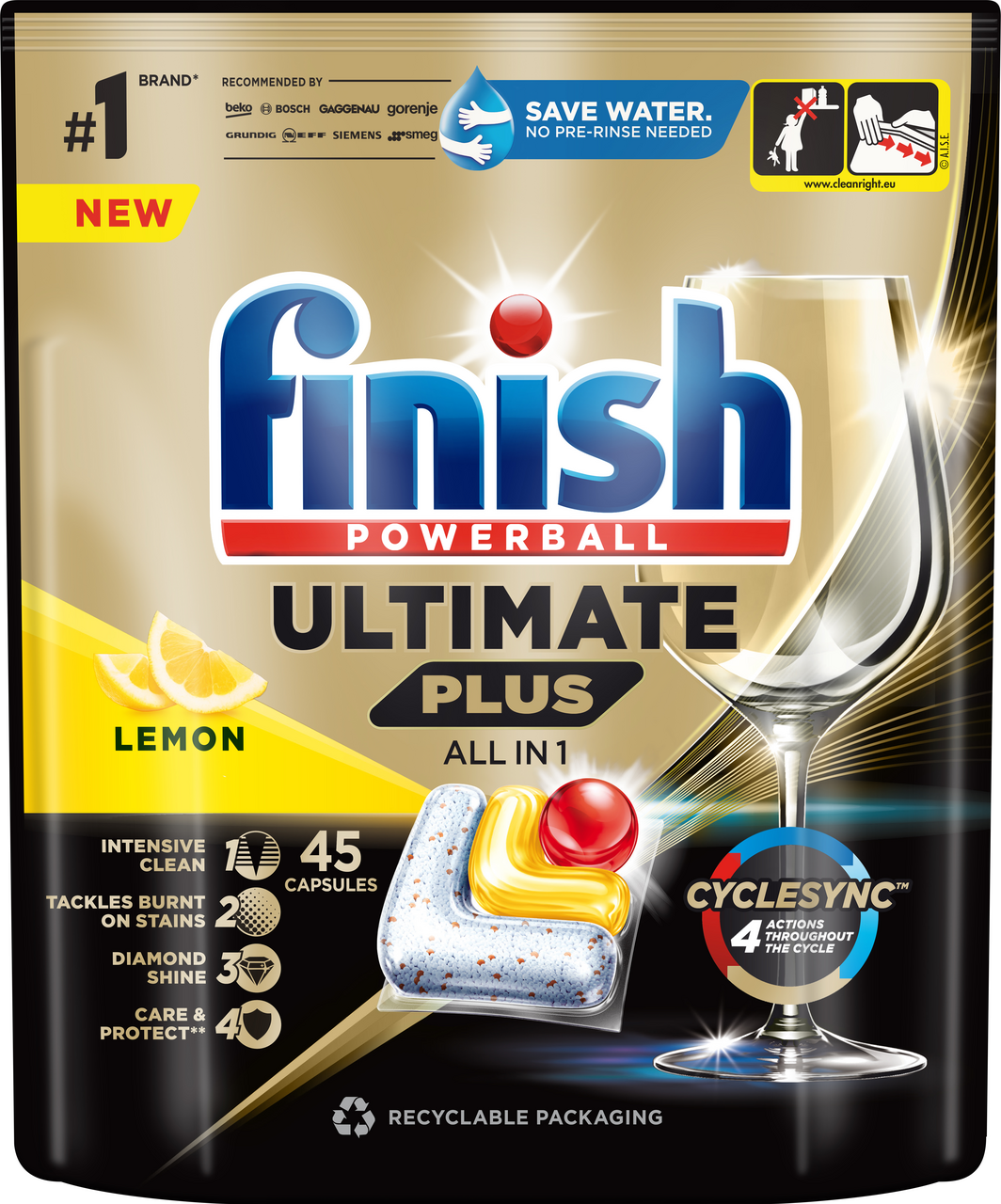 finish Ultimate Lemon tablety do umývačky riadu 45 ks
