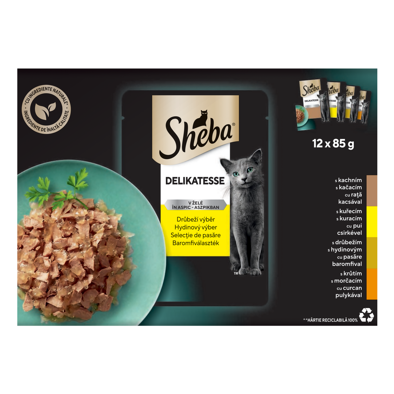 Sheba Delikatesse hydinový výber v želé kapsičky 12 x 85 g