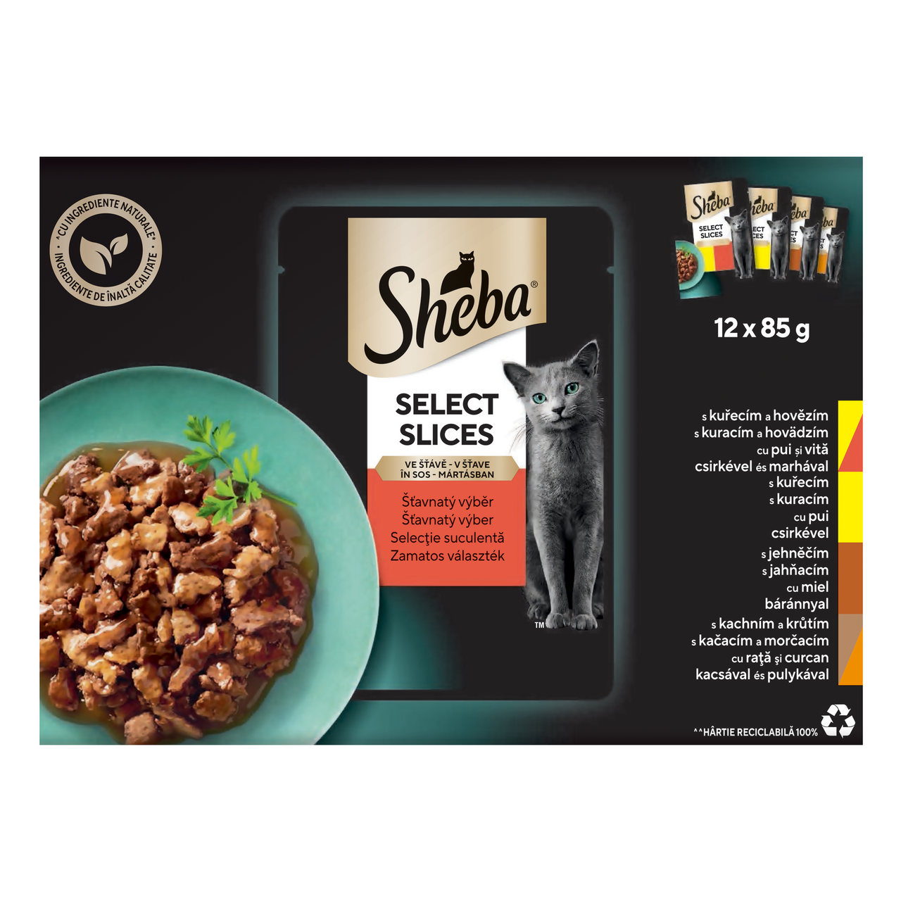 Sheba Select Slices šťavnatý výber kapsičky 12 x 85 g