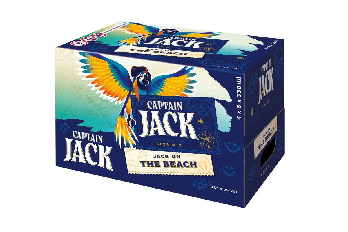 CAPTAIN JACK Jack On The Beach alkoholický nápoj 24 x 330 ml SKLO
