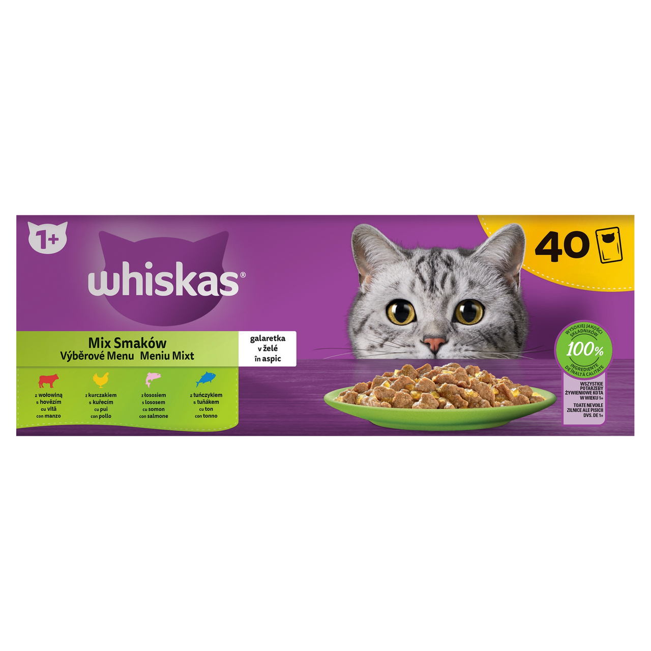 whiskas Mix v želé kapsičky 40 x 85 g