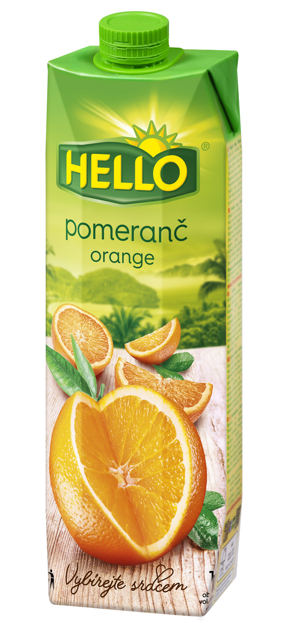 HELLO 50 % pomaranč tetrapack 12 x 1 l