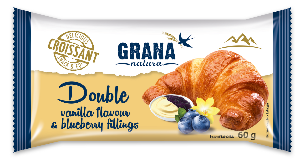 GRANA Croissant vanilka a čučoriedka 60 g