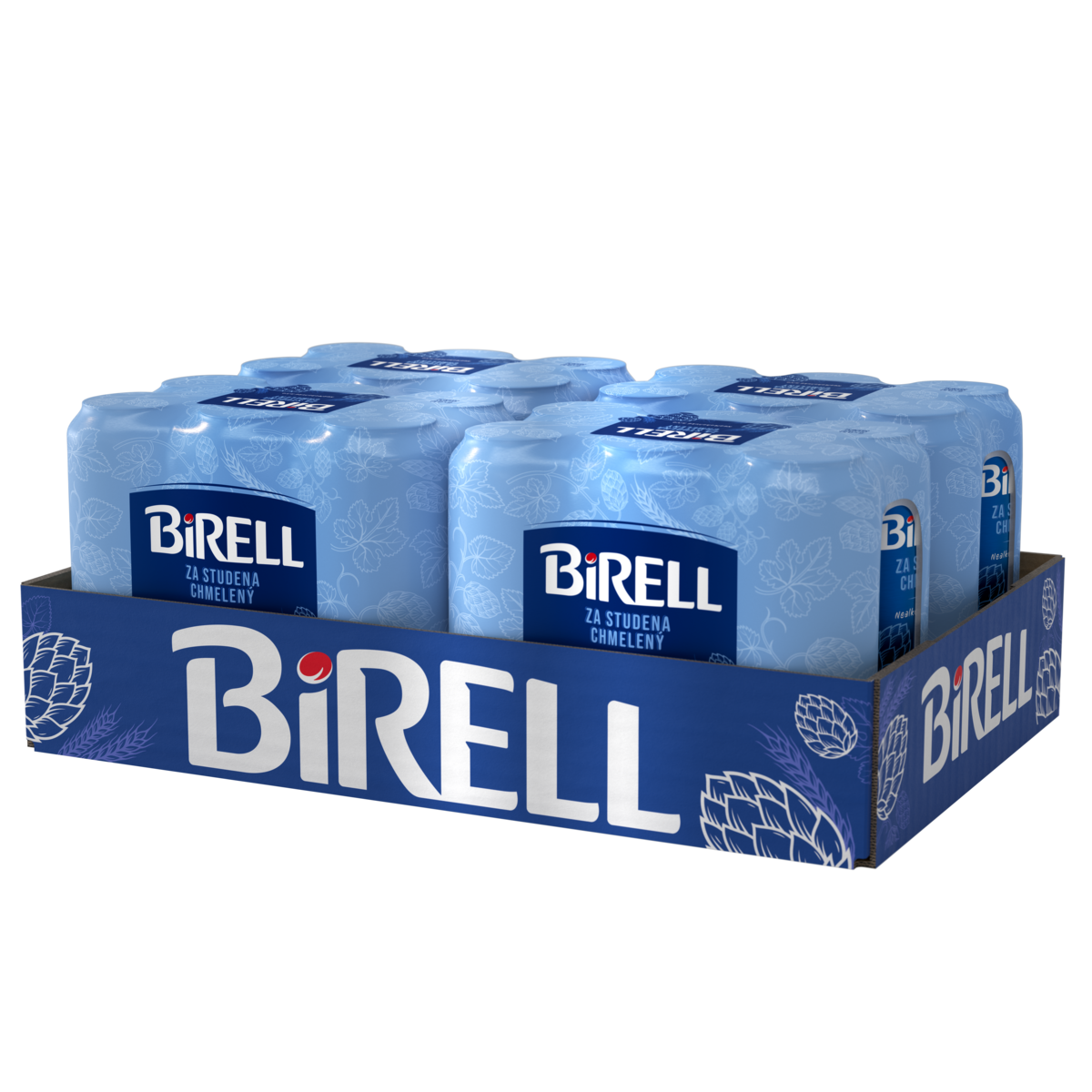 BIRELL Za studena chmelený pivo nealkoholické 24 x 500 ml vratná plechovka