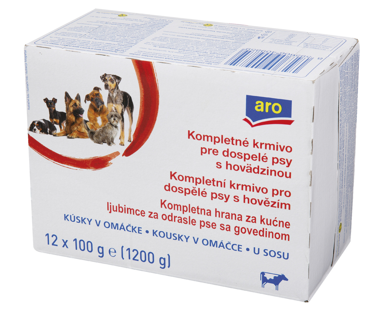 aro Kapsička pre psa s hovädzím mäsom 12 x 100 g