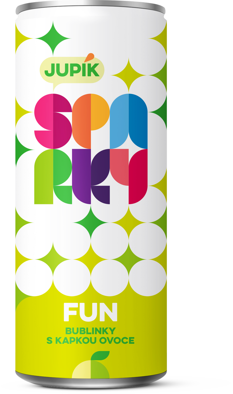JUPÍK Sparky Fun sýtený nápoj 24 x 330 ml vratná plechovka