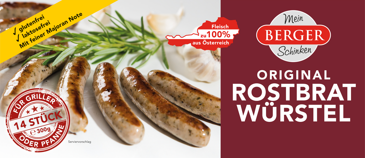 BERGER Original Rostbratwürstel chlad. 300 g
