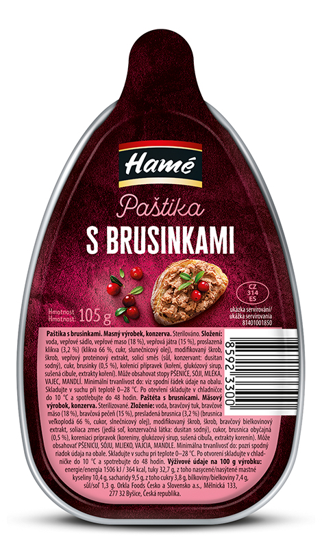 Hamé Paštéta s brusnicami 105 g