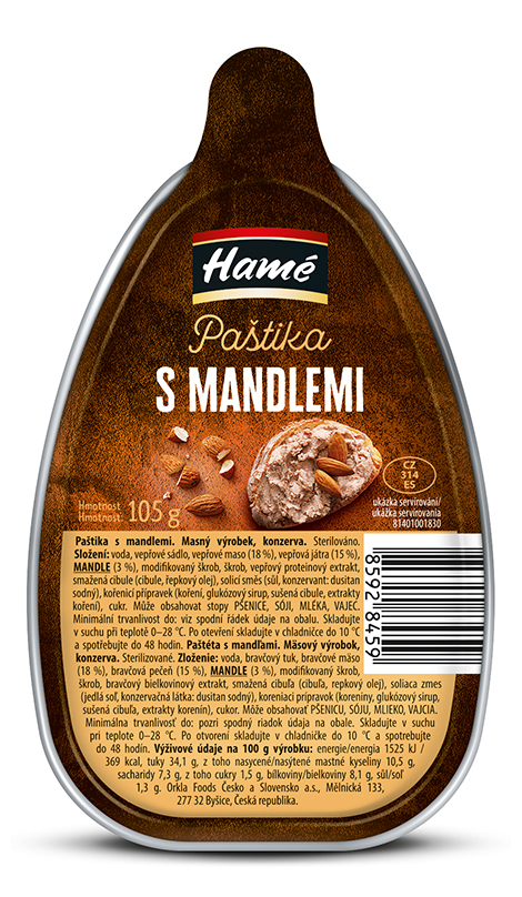 Hamé Paštéta s mandľami 105 g