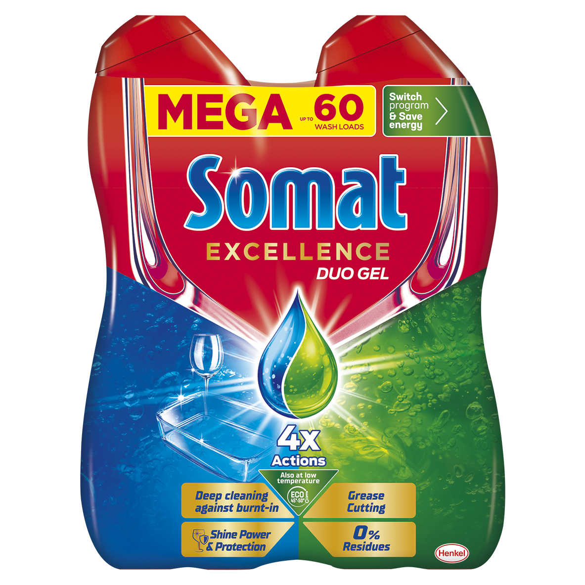 Somat Excellence Duo gél do umývačky riadu (60 dávok) 1080 ml