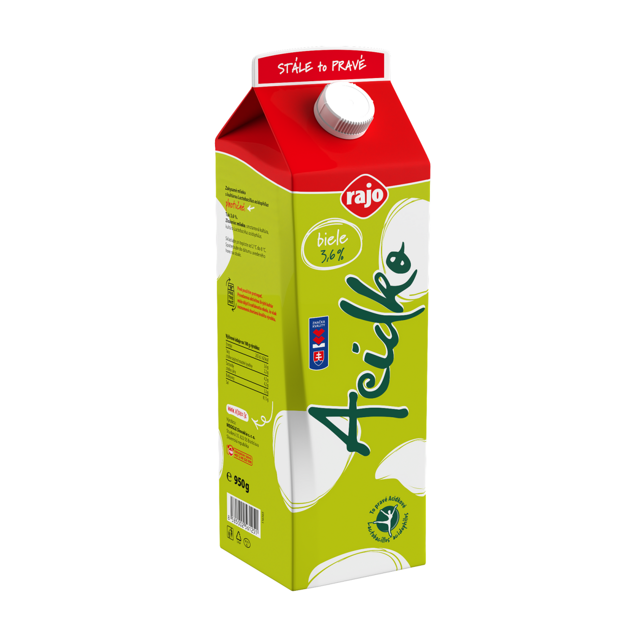 rajo Acidko biele 3,6 % chlad. 950 g
