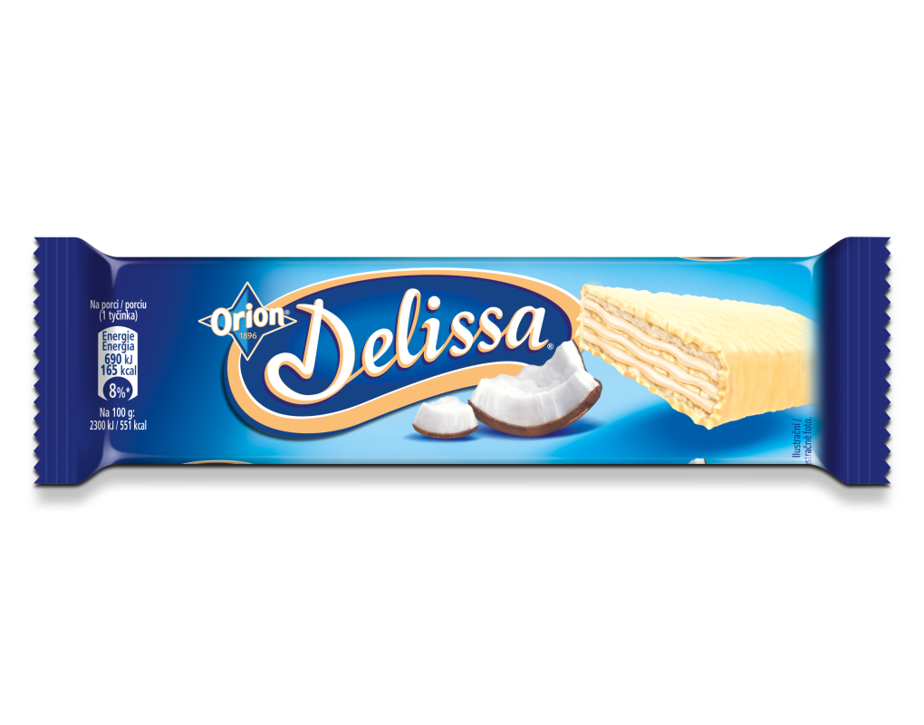 Orion Delissa oblátka kokosová v bielej čokoláde 30 x 30 g