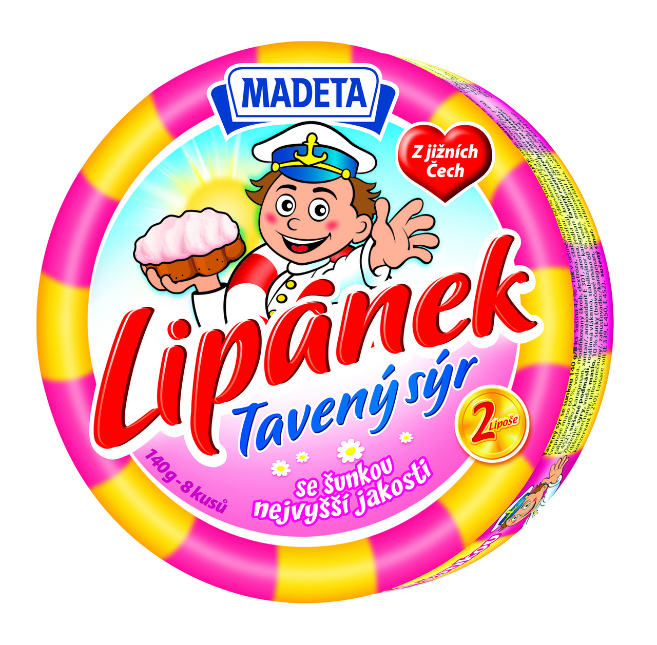 MADETA Lipánek Tavený syr so šunkou chlad. 140 g