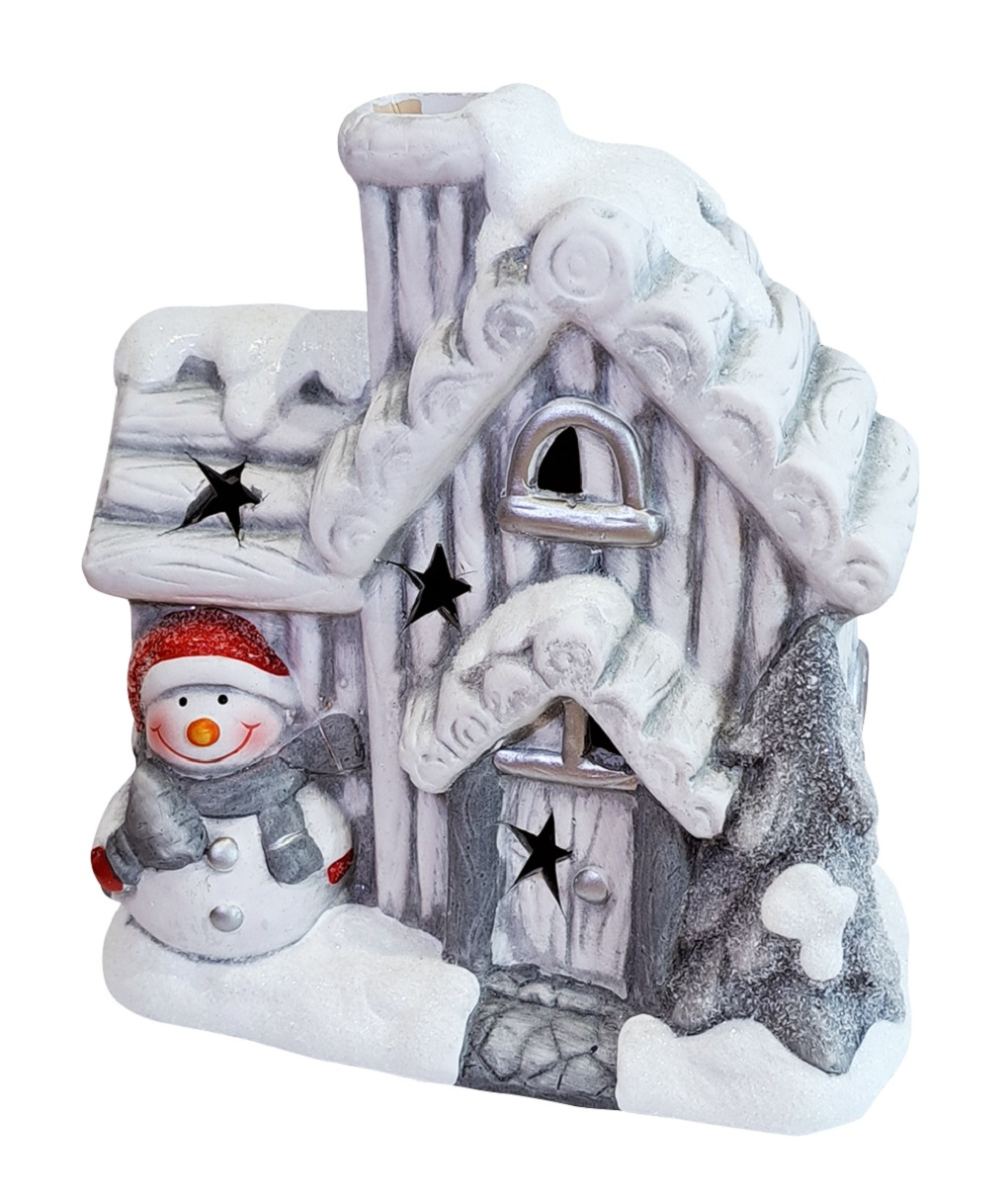 Flexio Domček so snehom LED porcelánový 223165 1 ks
