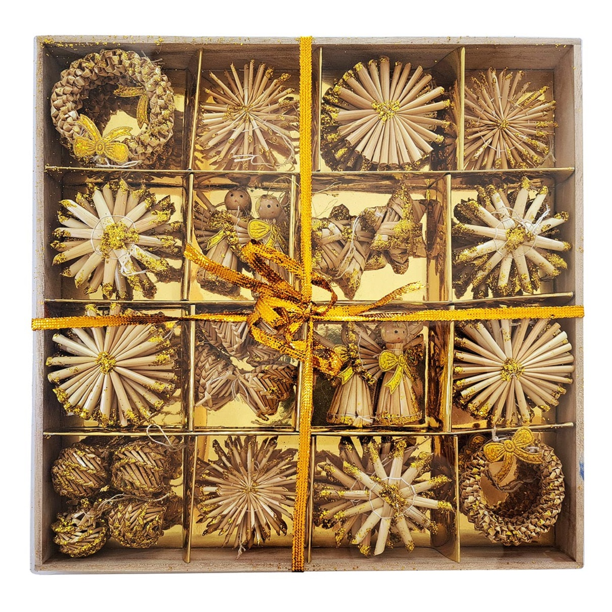 Flexio Slamené dekorácie zlaté glitre 56 ks