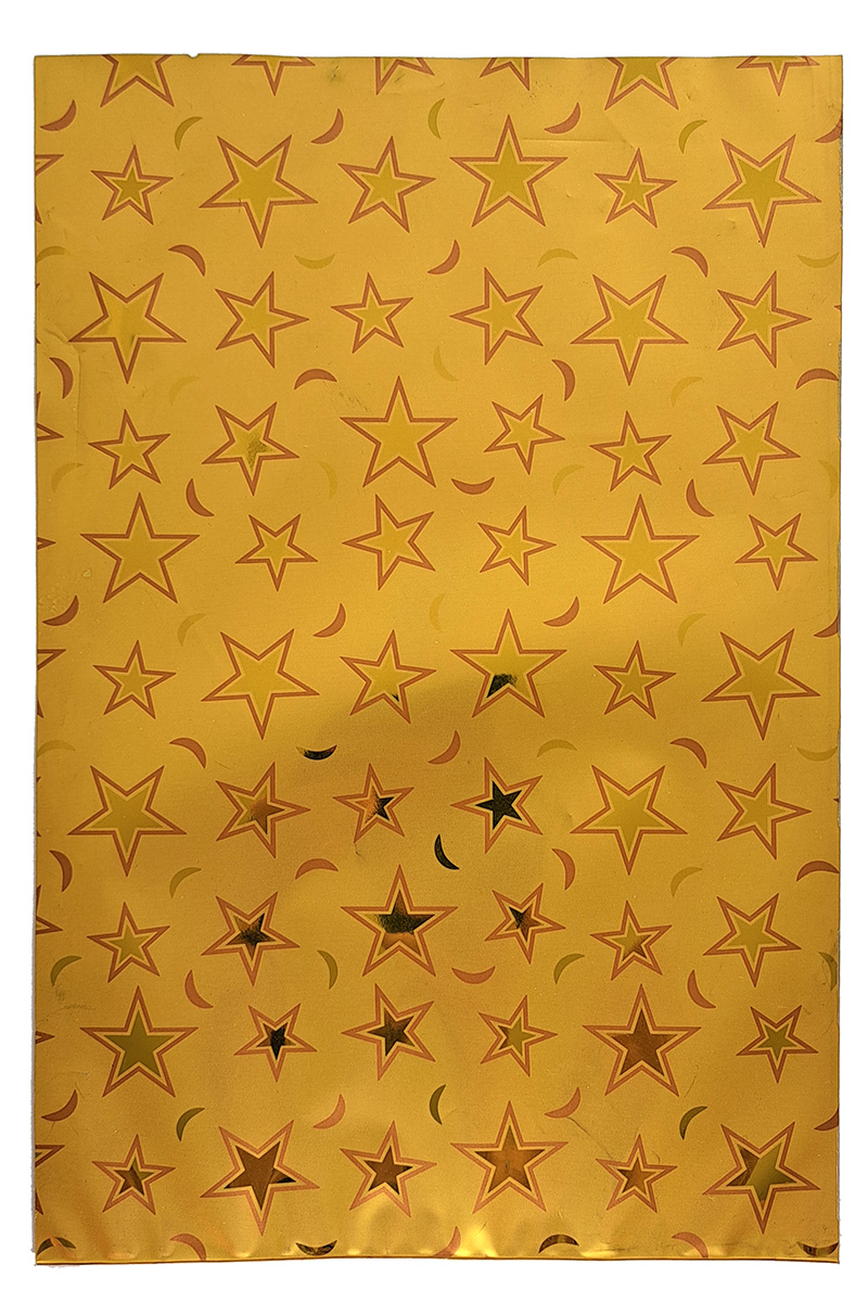 Flexio Vrecko metalické Hviezdy 20 x 35 cm zlaté 1 ks