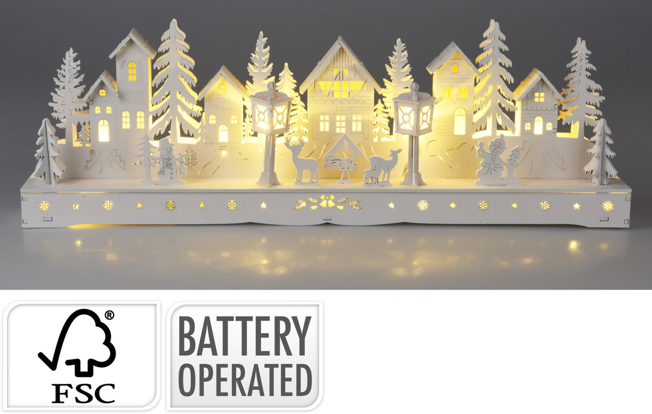 Koopman Domy s LED 45 cm biele 1 ks