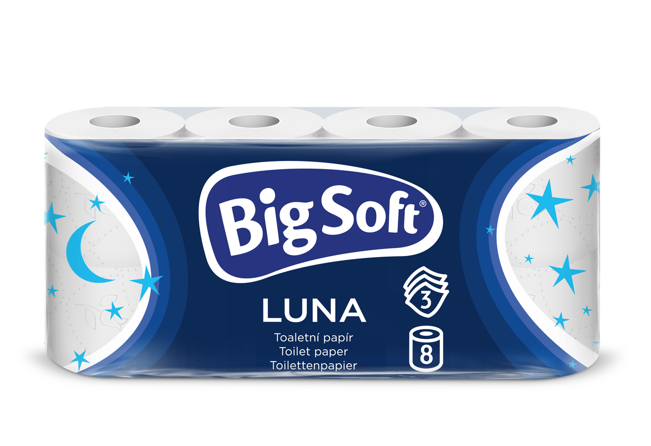 BIG SOFT Luna toaletný papier 3 vrstvový 8 ks
