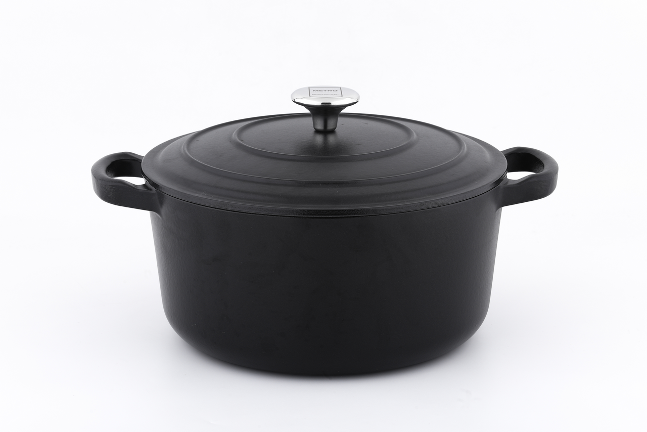 METRO PROFESSIONAL Kastról + pokrievka 28 cm liatina čierny 1 ks